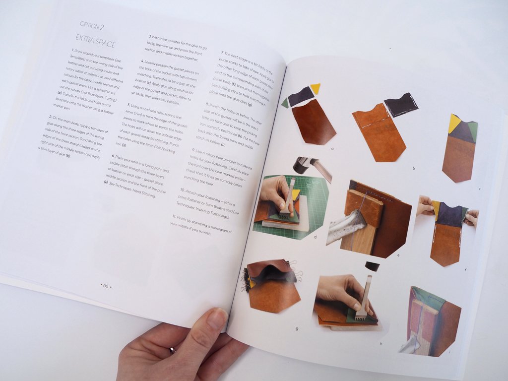 Rosanna has detailed step by step instructions for each project, made even clearer by photos illustrating each stage, meaning the projects are easy to follow even if you’re not a very confident crafter. Although working with leather looks really complicated, with Rosanna’s expert guidance you’ll be creating beautiful leather items in no time.